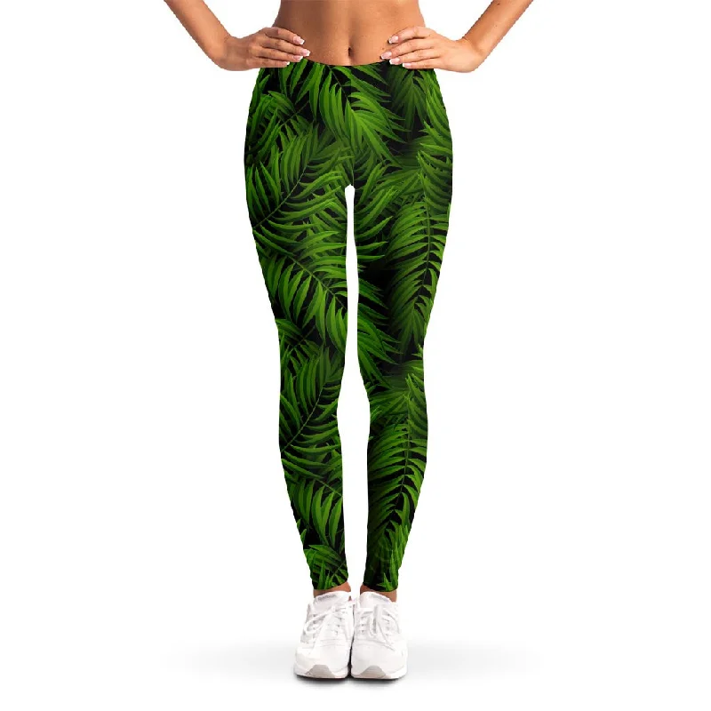Fantastic Deals Night Tropical Palm Leaf Pattern Print Women's Leggings