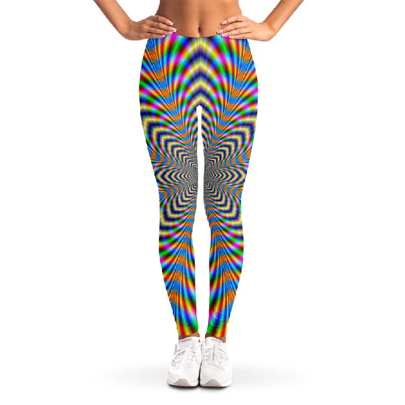 Can't Be Beat Octagonal Psychedelic Optical Illusion Women's Leggings