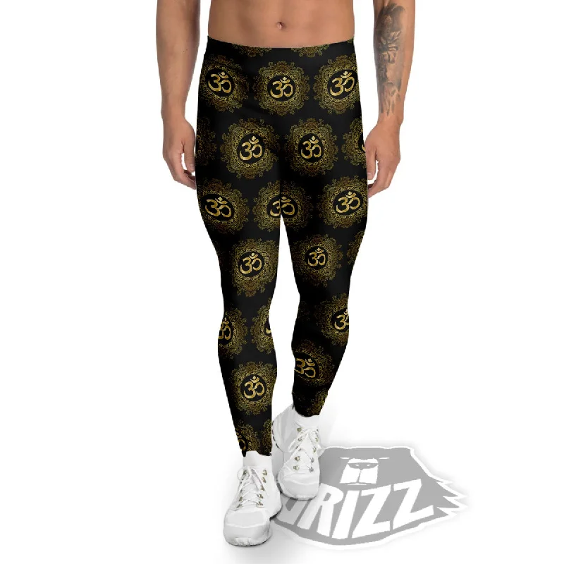 Om Sign Boho Print Pattern Men's Leggings