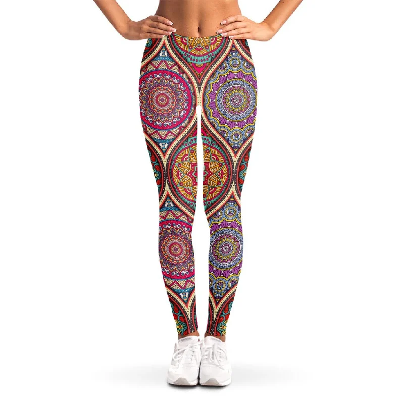 Fantastic Deals Oval Bohemian Mandala Patchwork Print Women's Leggings