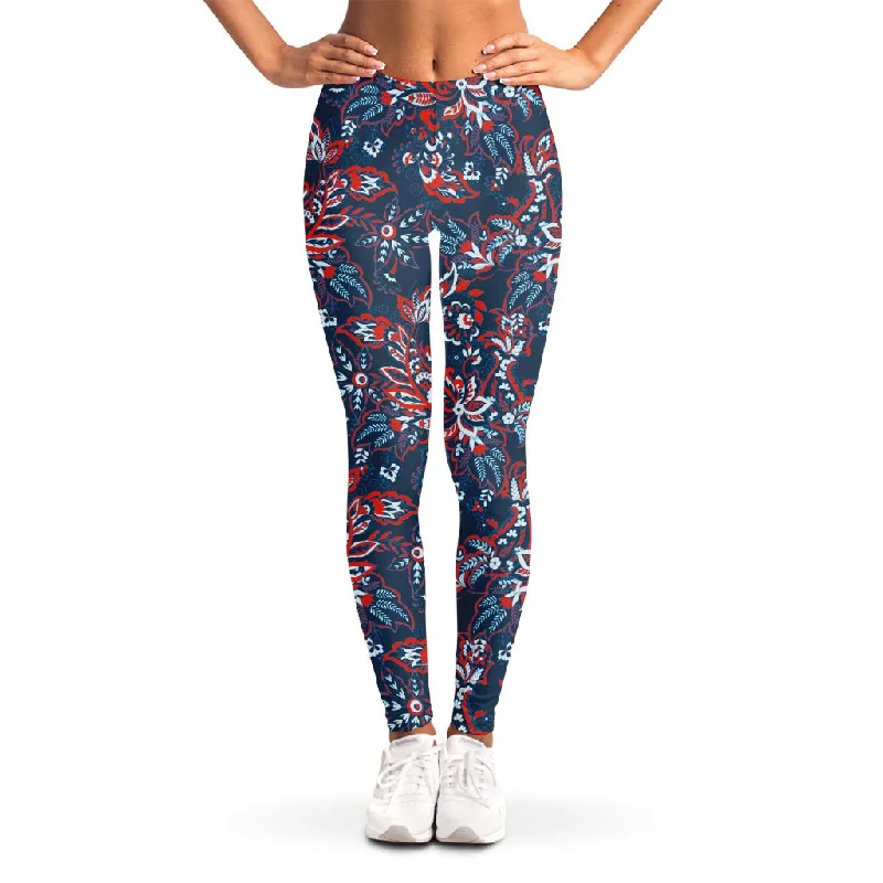 Special Discount Paisley Floral Bohemian Pattern Print Women's Leggings