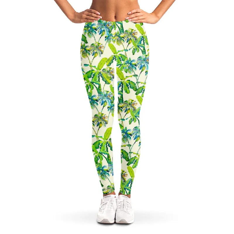 Price Rollback Palm Tree Banana Pattern Print Women's Leggings