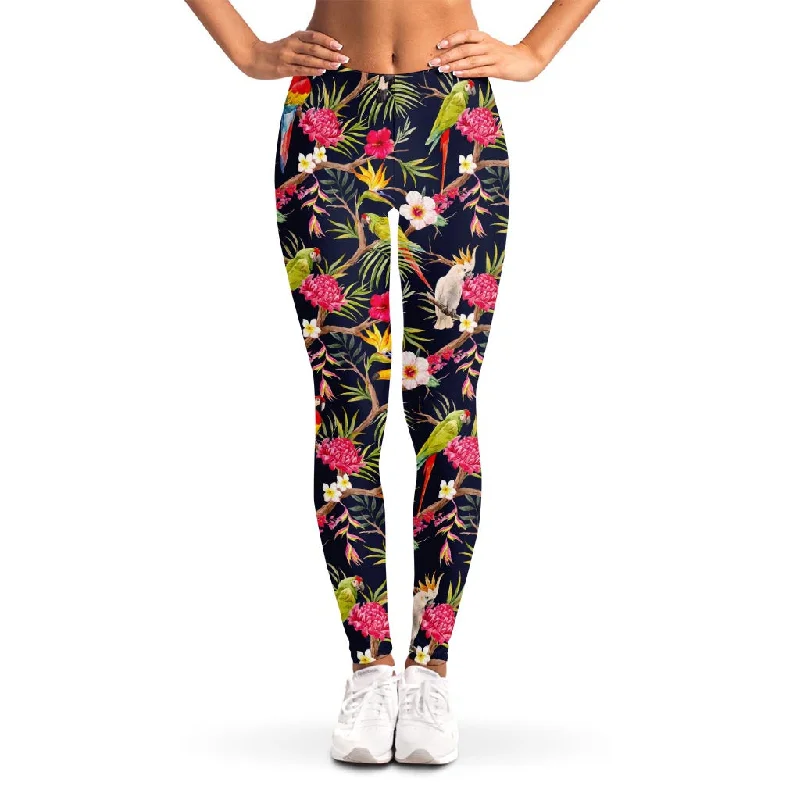 Instant Discount Parrot Toucan Tropical Pattern Print Women's Leggings