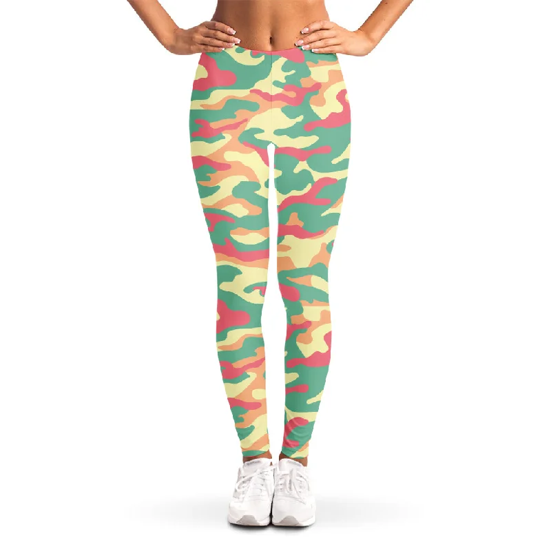 Don't Miss Pastel Camouflage Print Women's Leggings