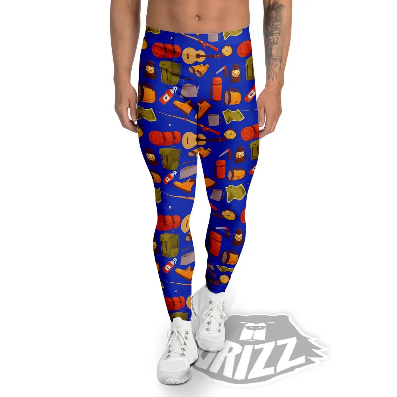 Picnic Camping Print Pattern Men's Leggings