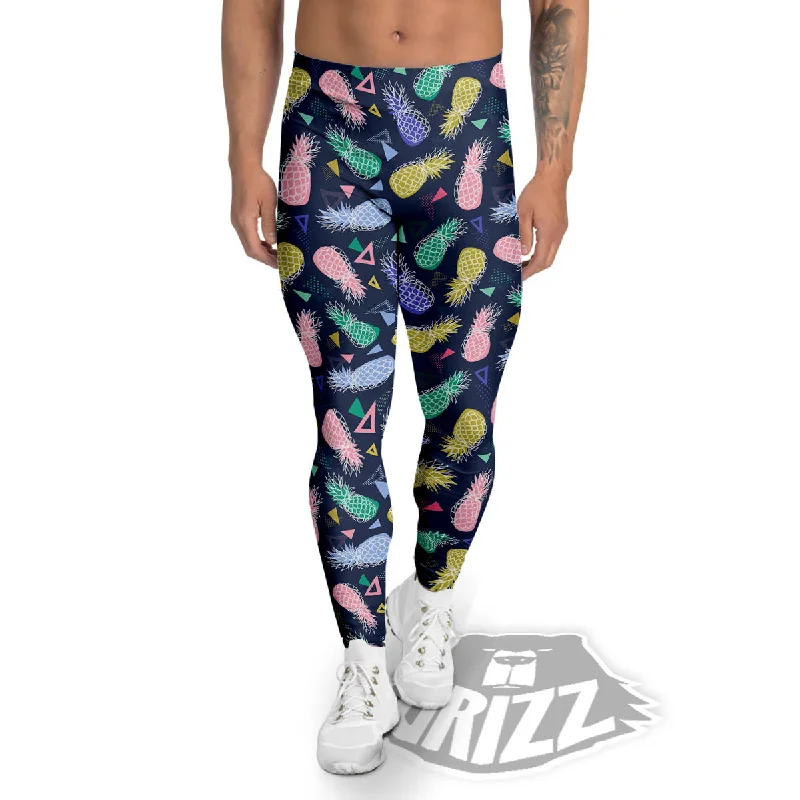 Pineapple Colorful Print Pattern Men's Leggings