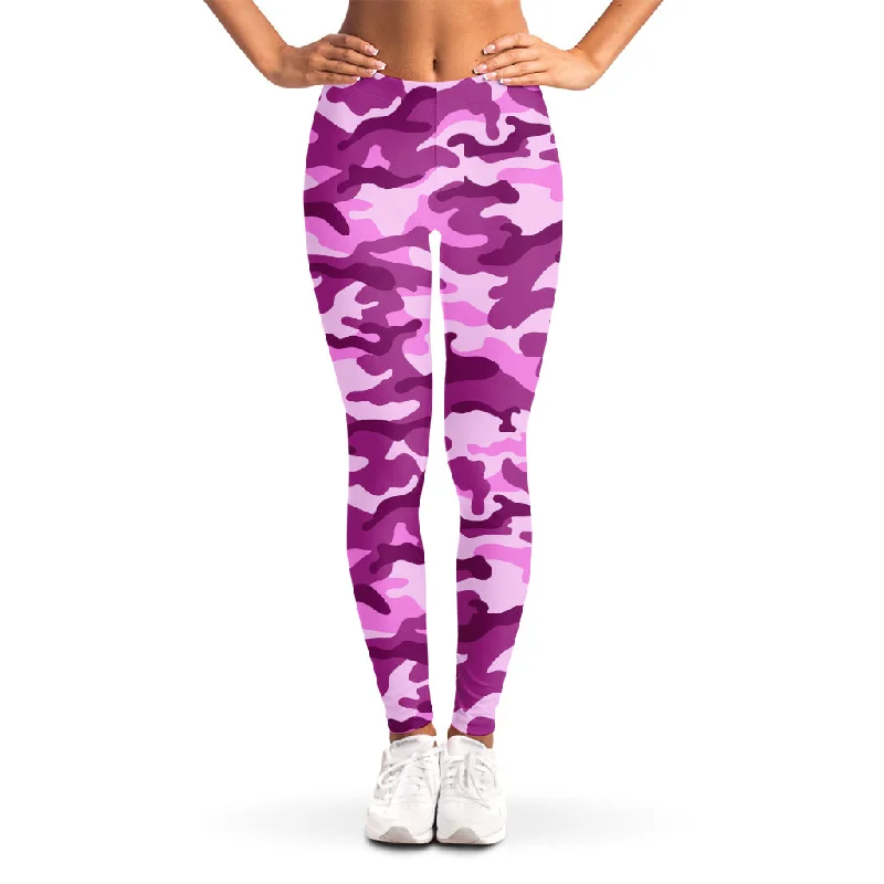 Big Savings Pink Camouflage Print Women's Leggings