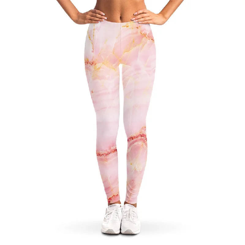 Weekend Flash Sale Pink Marble Print Women's Leggings
