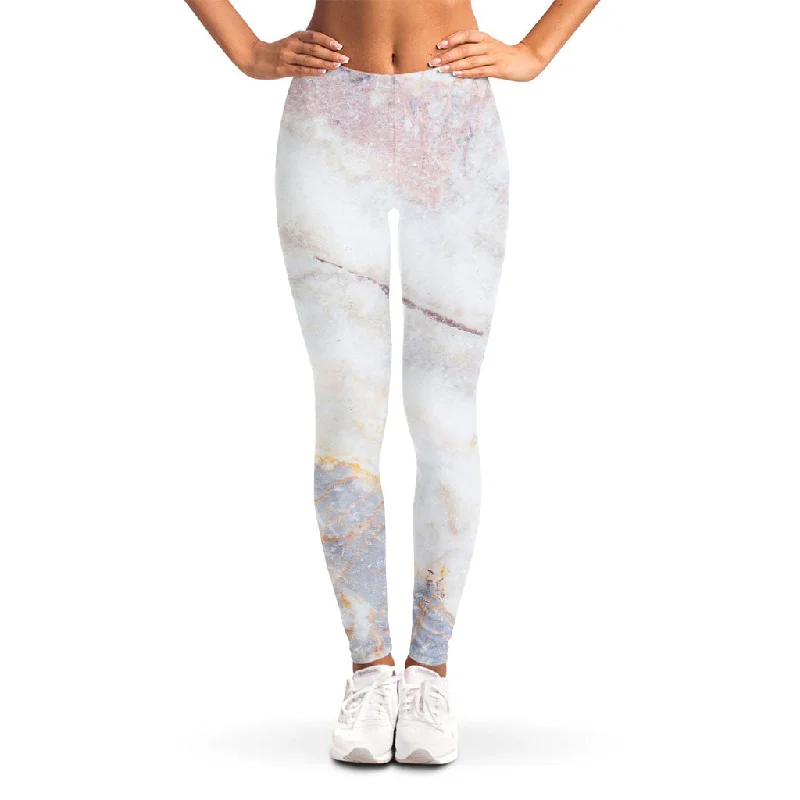 Today Only Pink White Grey Marble Print Women's Leggings