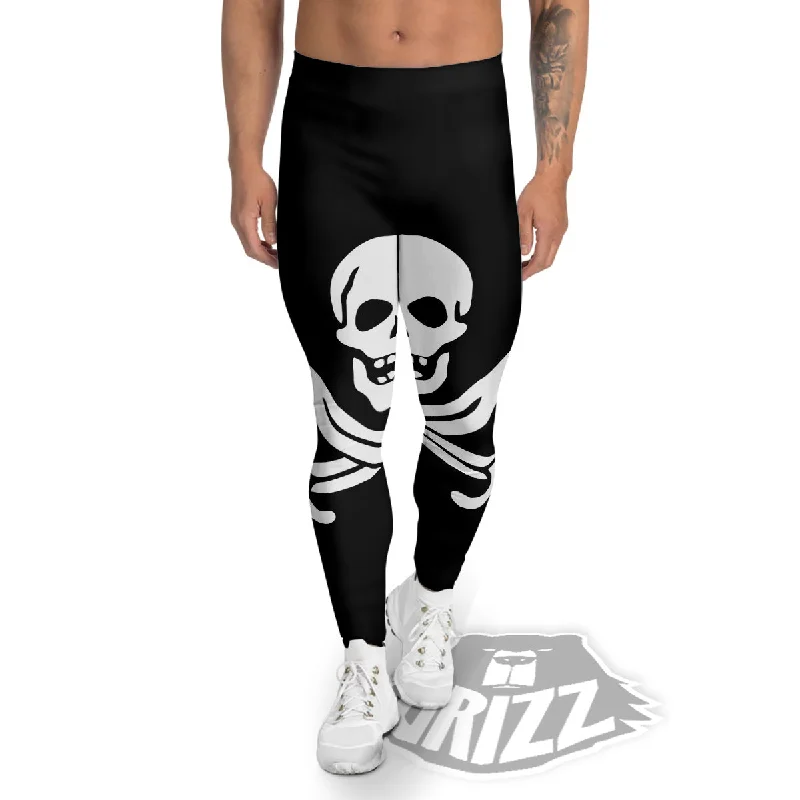 Pirate Flag Calico Jack Print Men's Leggings