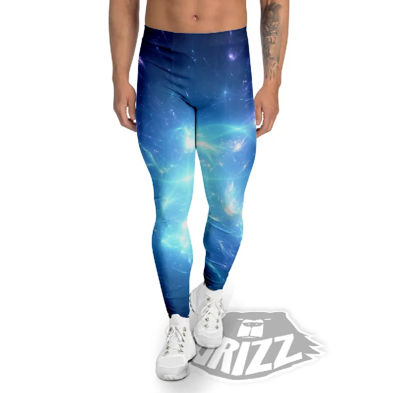 Plasma Blue Print Men's Leggings