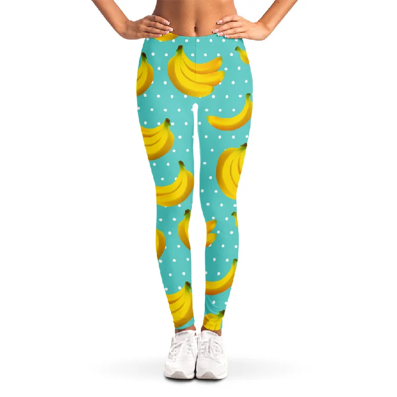 Limited Time Offer Polka Dot Banana Pattern Print Women's Leggings