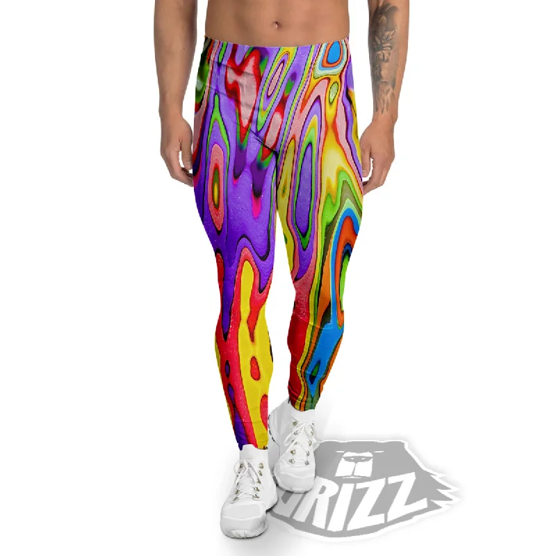 Psychedelic Colorful Print Men's Leggings