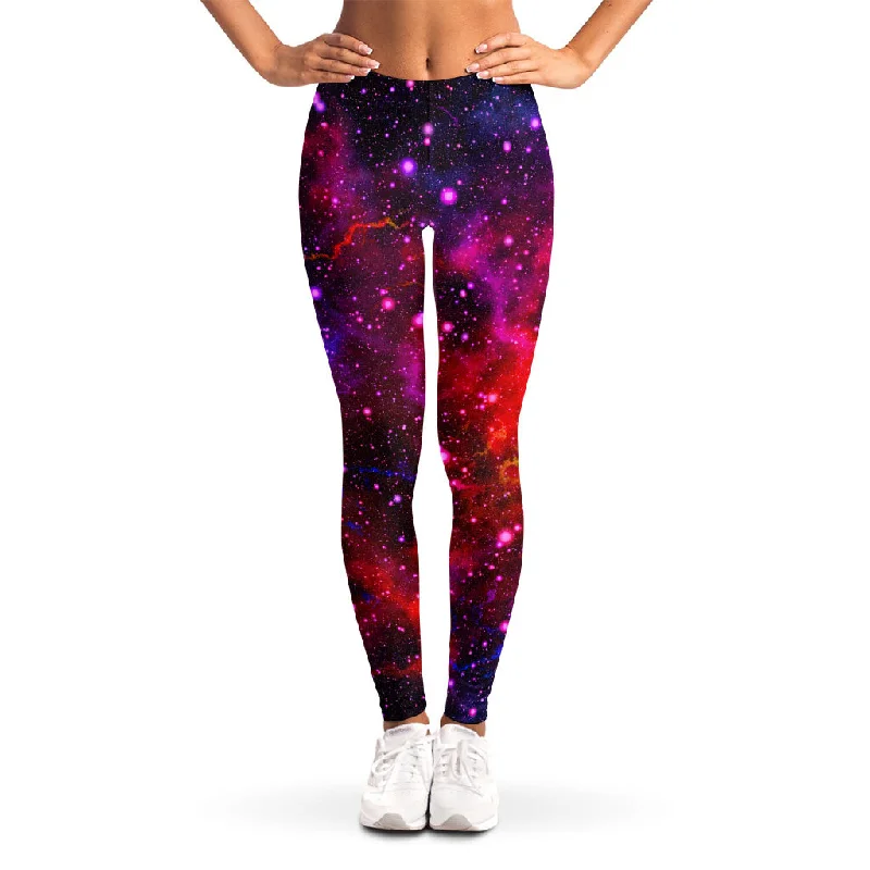 Instant Discount Purple Dark Galaxy Space Print Women's Leggings