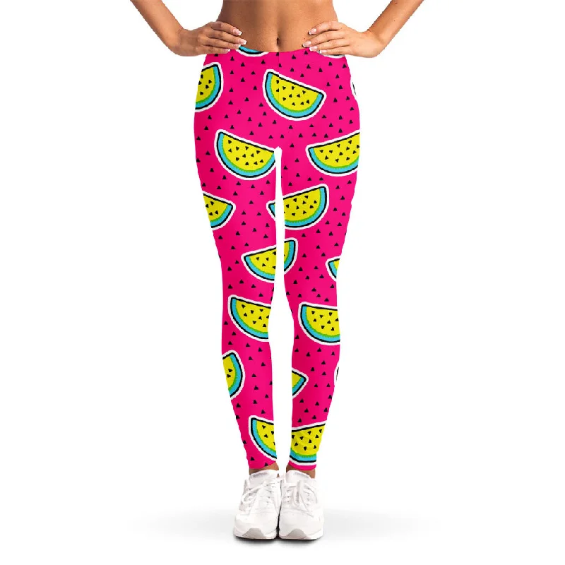 Extra Savings Purple Fancy Watermelon Pattern Print Women's Leggings