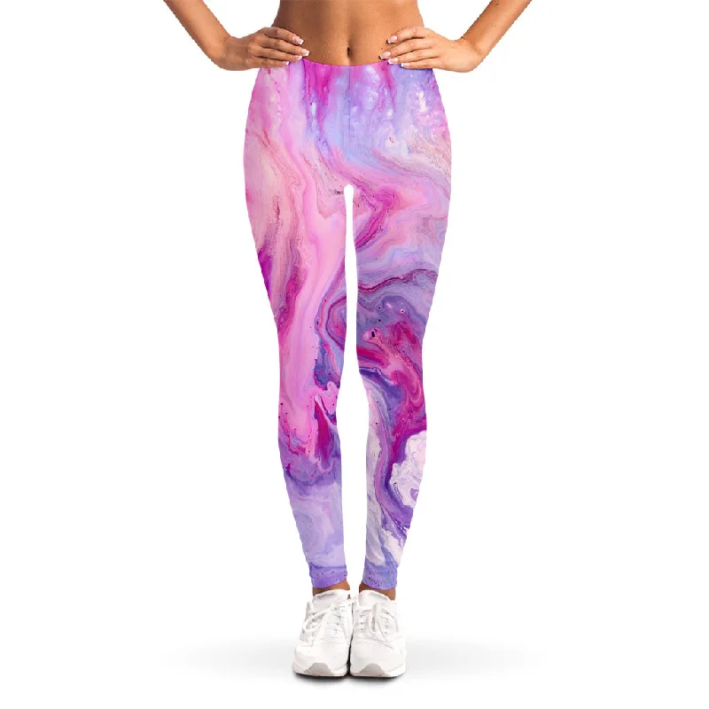 Best Bargains Purple Liquid Marble Print Women's Leggings