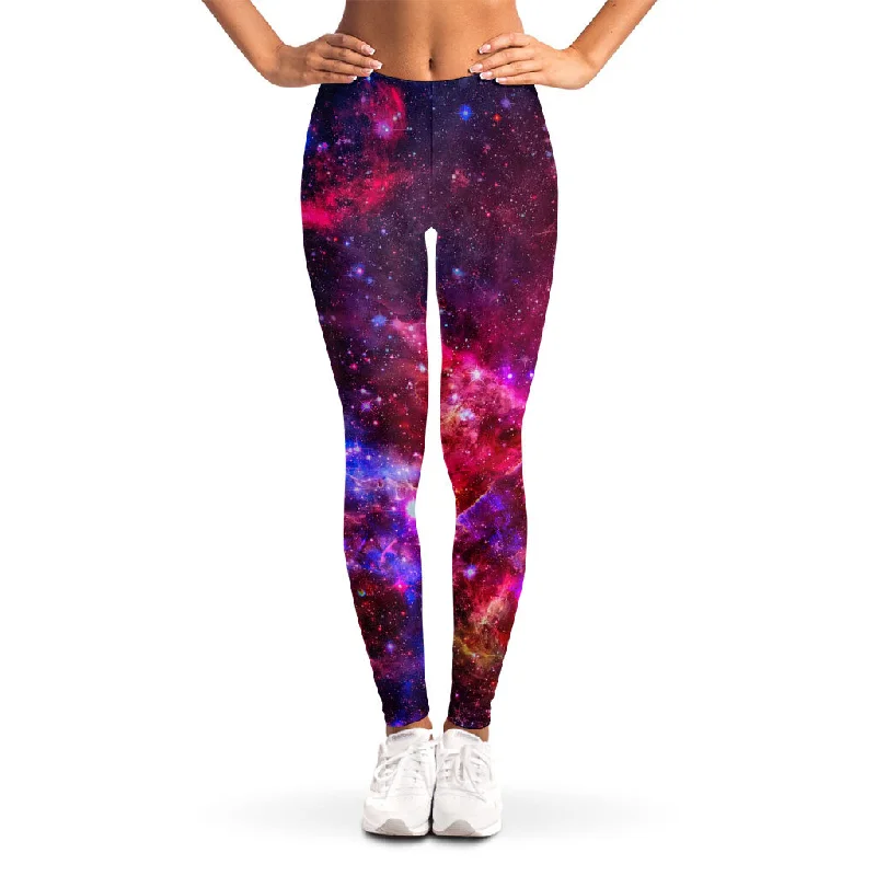 Limited Availability Red Purple Nebula Galaxy Space Print Women's Leggings