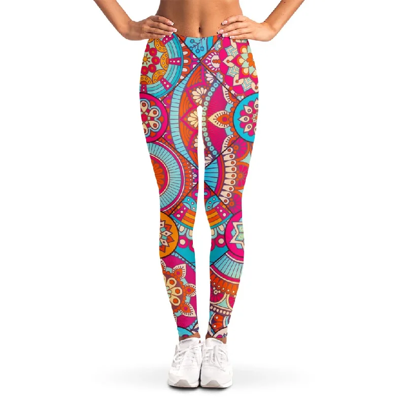 Limited Time Discount Retro Bohemian Mandala Pattern Print Women's Leggings