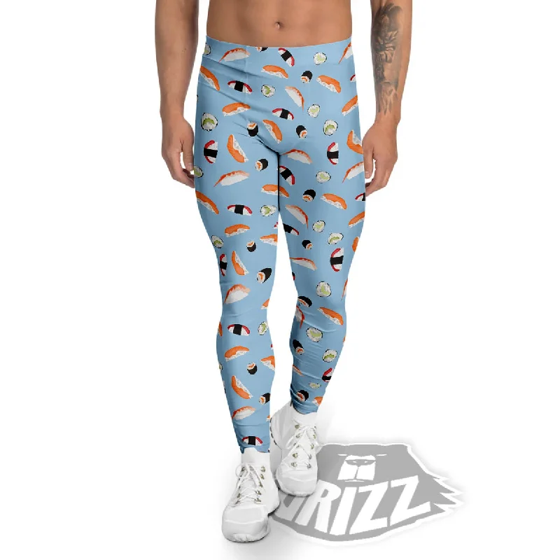 Rolls And Sushi Colorful Print Pattern Men's Leggings