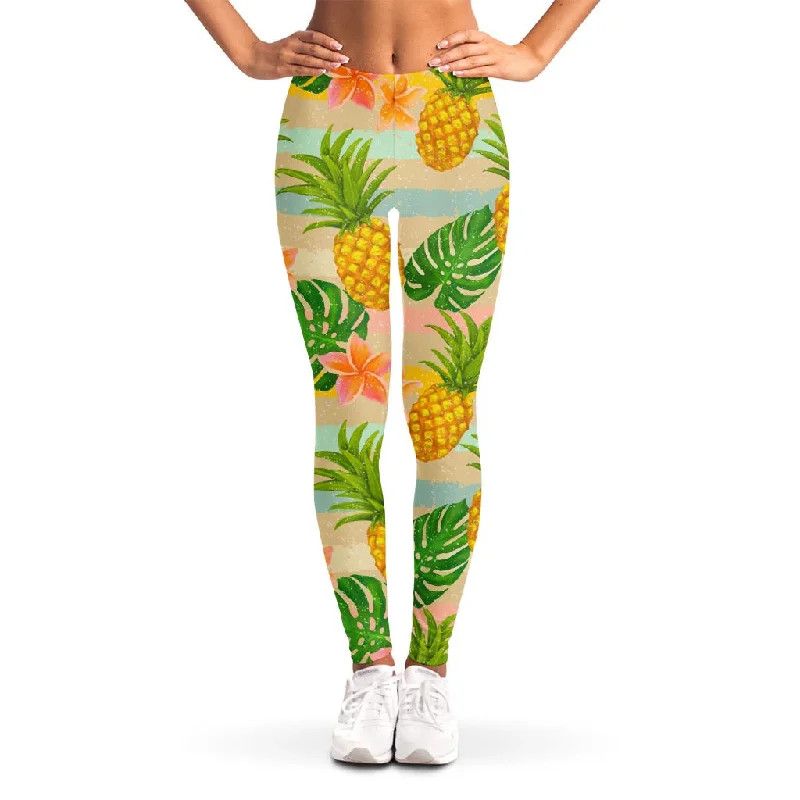 Mega Deal Sand Beach Pineapple Pattern Print Women's Leggings