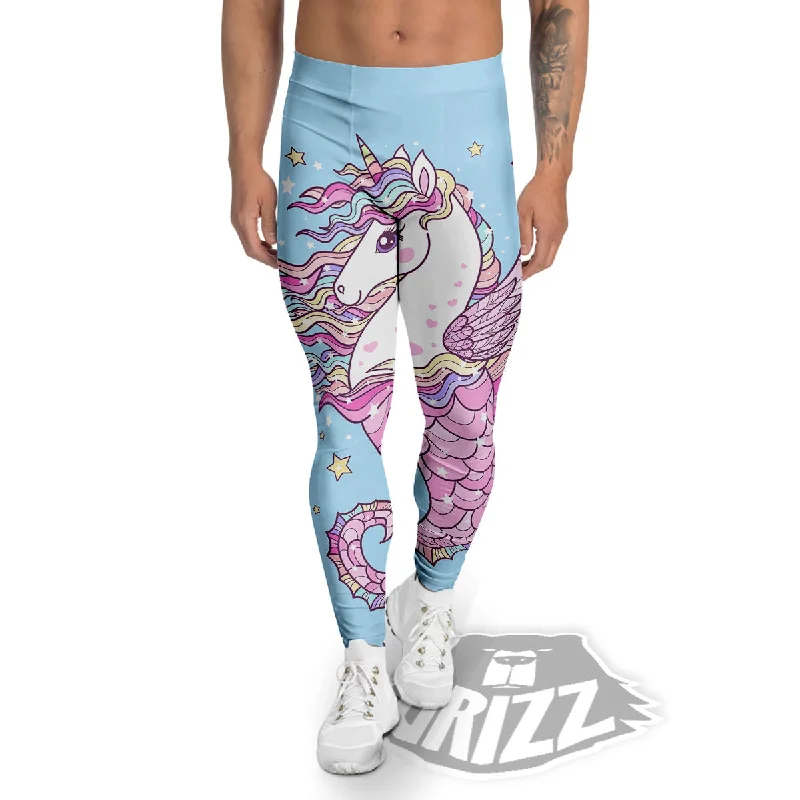 Seahorse Colorful Print Men's Leggings