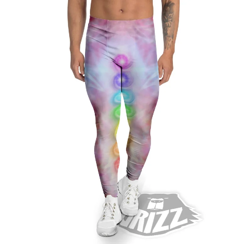 Seven Chakras Colorful Print Men's Leggings