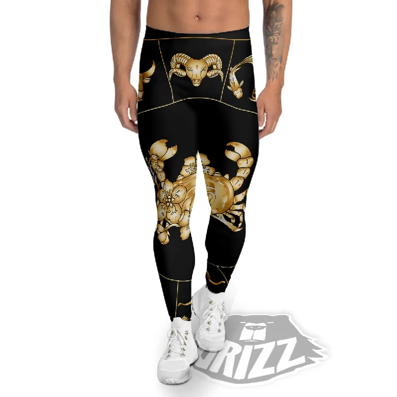 Signs Astrological And Cancer Print Men's Leggings