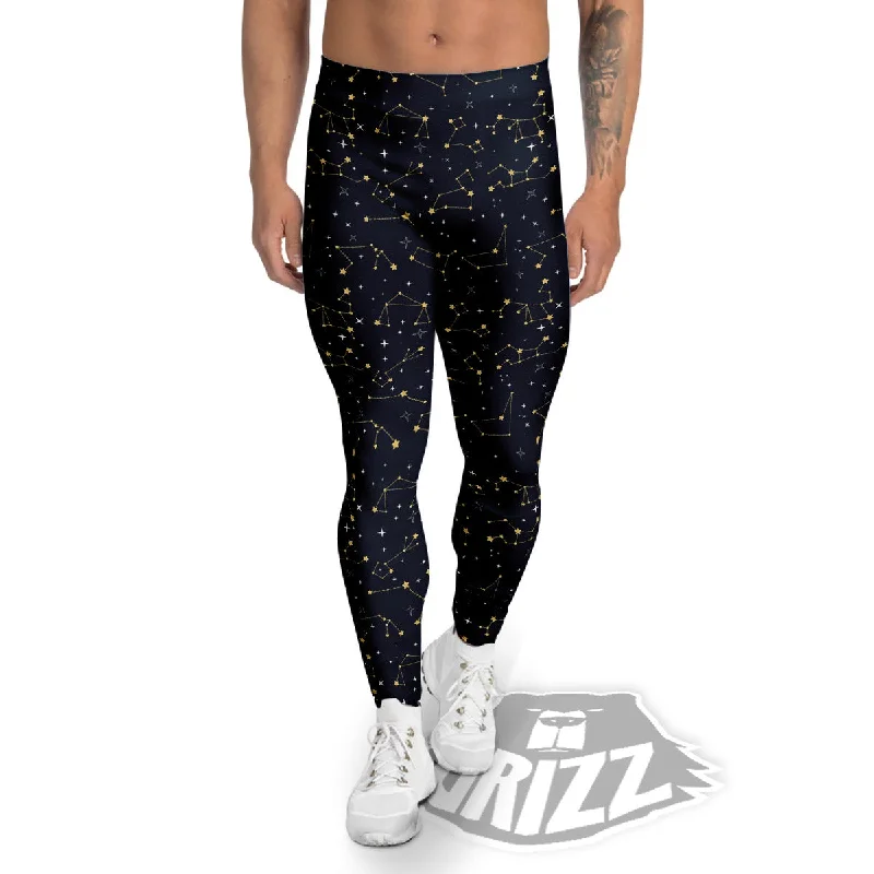 Sky Map Constellation Print Pattern Men's Leggings