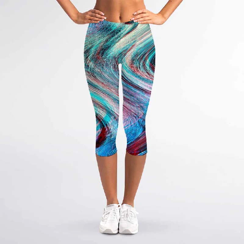 Referral Discount Smoke Psychedelic Trippy Print Women's Capri Leggings