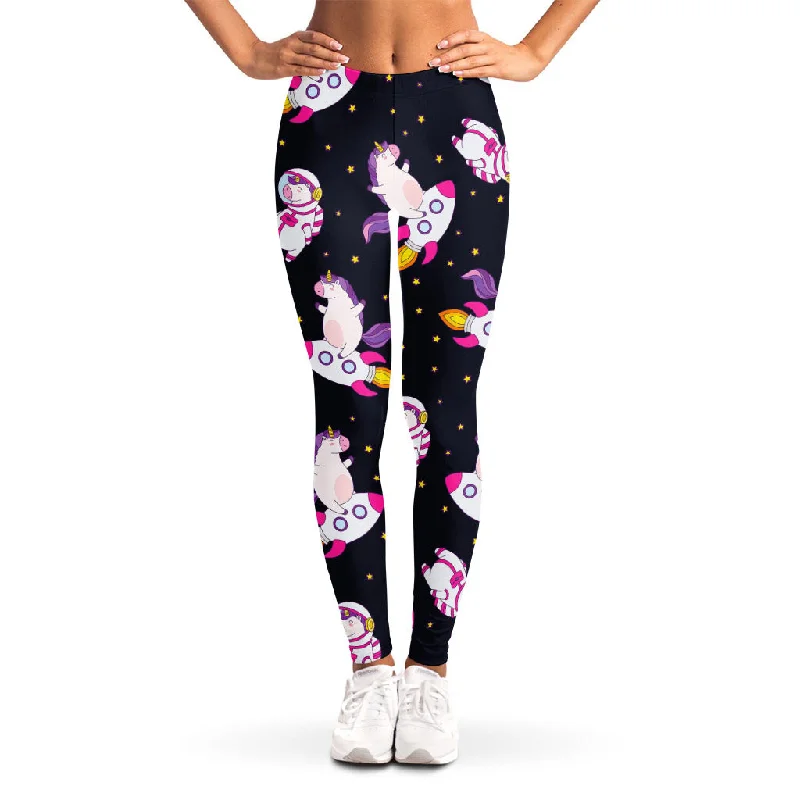 Loyalty Reward Space Astronaut Unicorn Pattern Print Women's Leggings