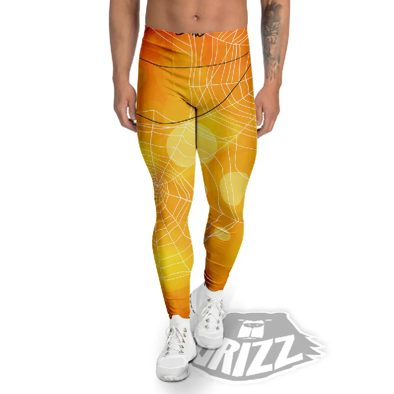 Loyalty Reward Spider Web Halloween Print Men's Leggings