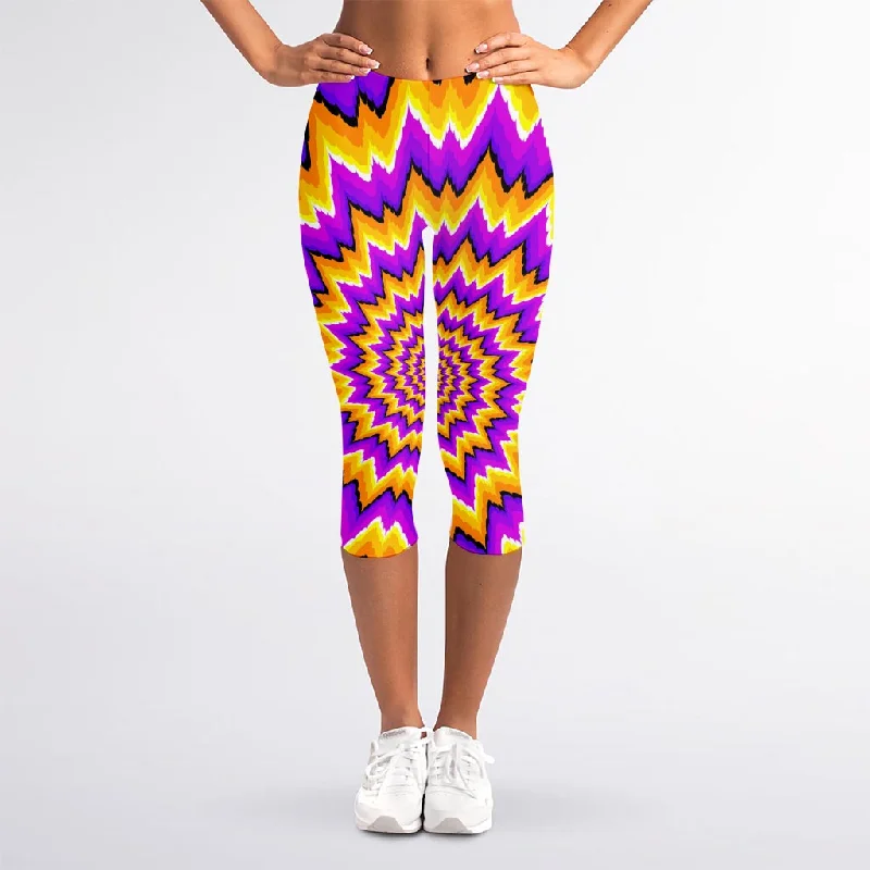 Super Savings Spiral Expansion Moving Optical Illusion Women's Capri Leggings