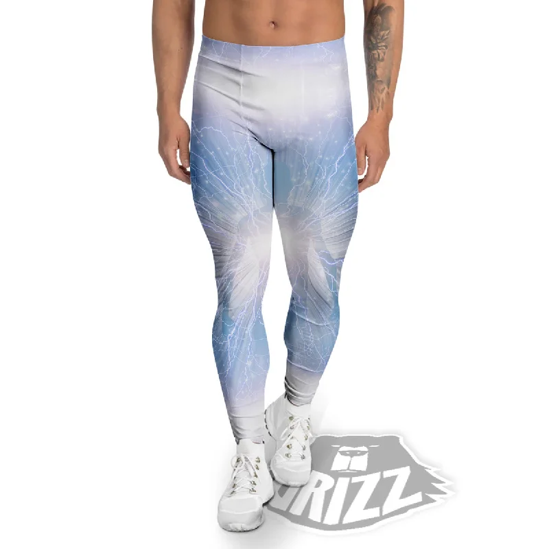 Spirit Blue Abstract Print Men's Leggings