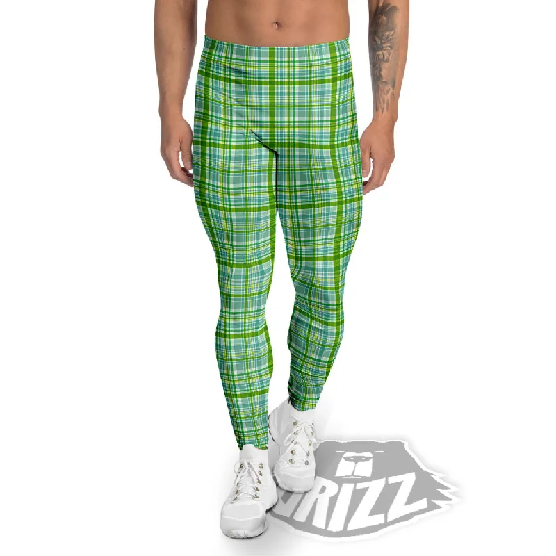Year-End Clearance St. Patrick's Day Irish Plaid Print Men's Leggings