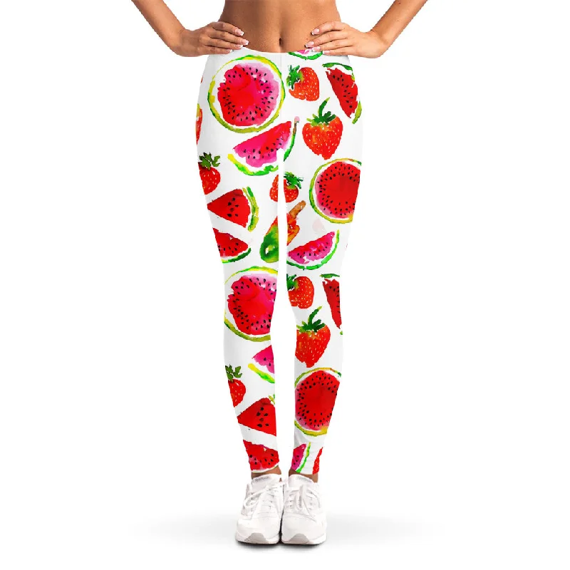 Last Chance Summer Fruits Watermelon Pattern Print Women's Leggings