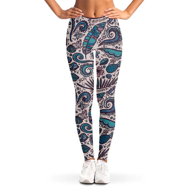 Special Offer Summer Surfing Pattern Print Women's Leggings