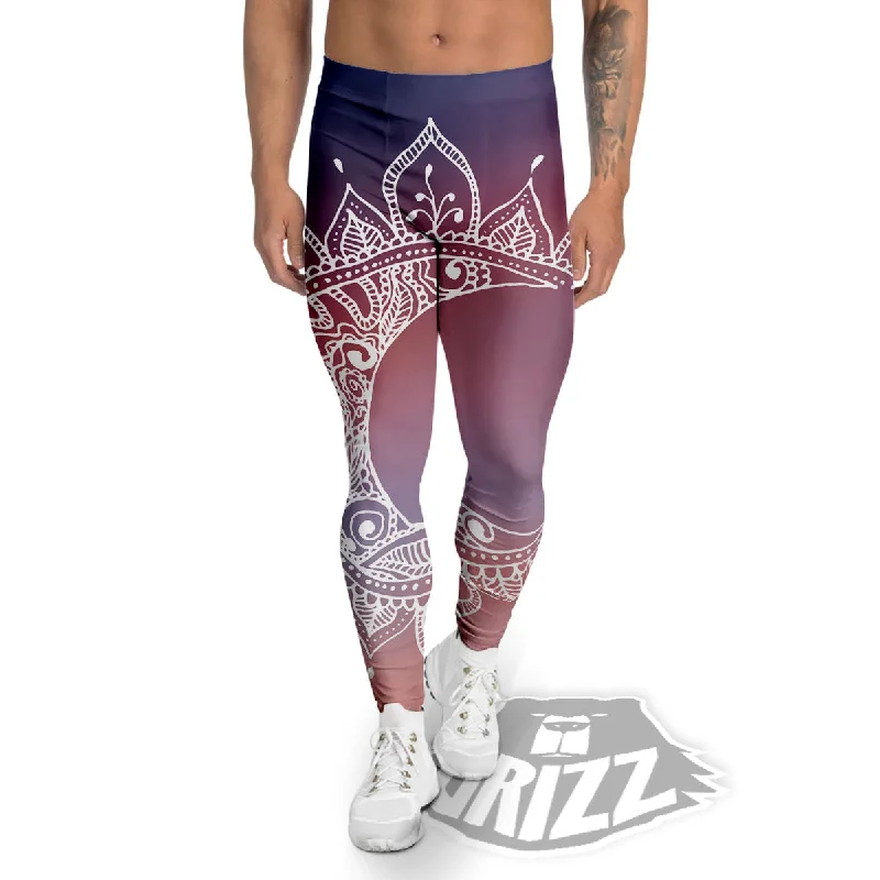 Extra Discounts Sun Mandala Print Men's Leggings