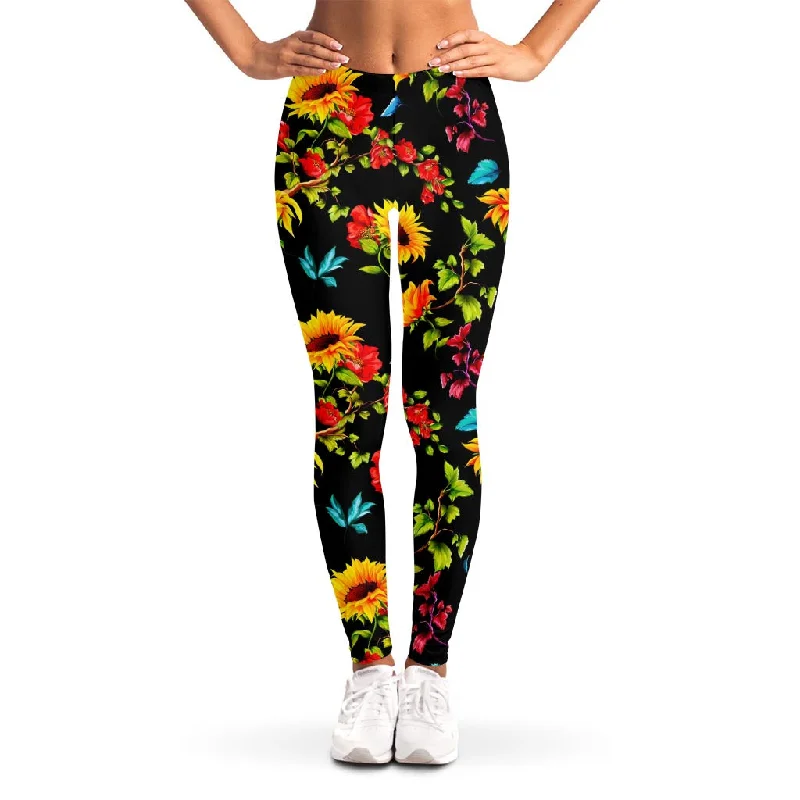 Limited Time Offer Sunflower Floral Pattern Print Women's Leggings