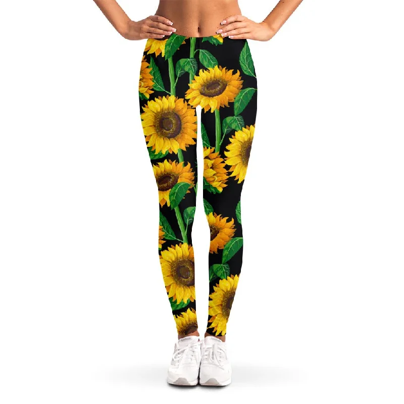 Weekend Deal Sunflower Pattern Print Women's Leggings