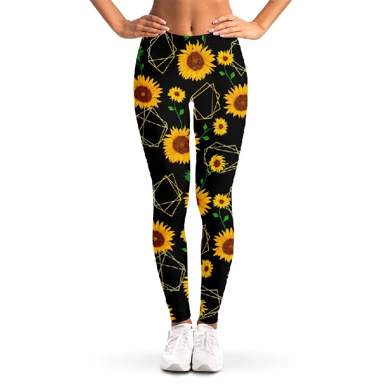 The Best Prices Sunflower Polygonal Pattern Print Women's Leggings