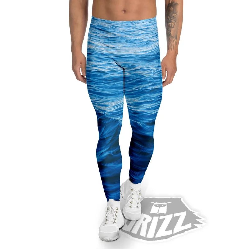Unmissable Offer Surface Ocean Print Men's Leggings