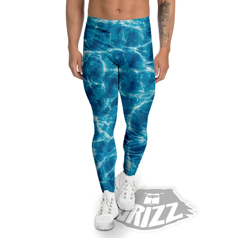 Surface Water Blue Print Men's Leggings