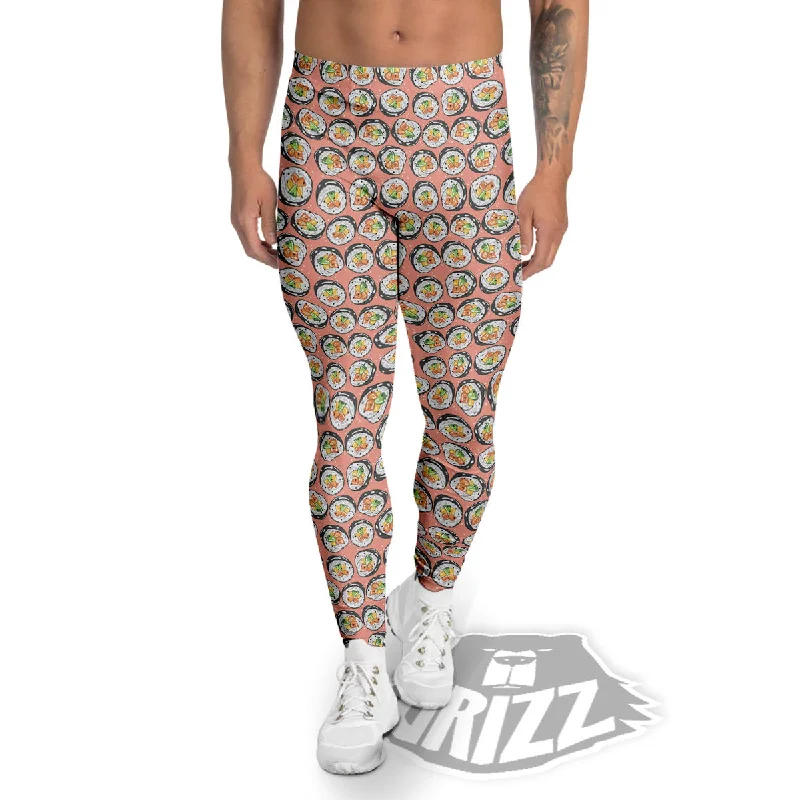 Sushi Colorful Print Pattern Men's Leggings