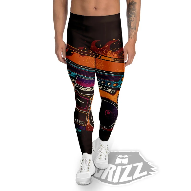 Midnight Madness Tape Old Cassette Print Men's Leggings