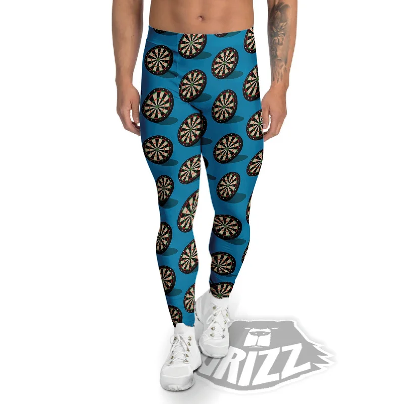 Target Blue Bullseye Print Pattern Men's Leggings