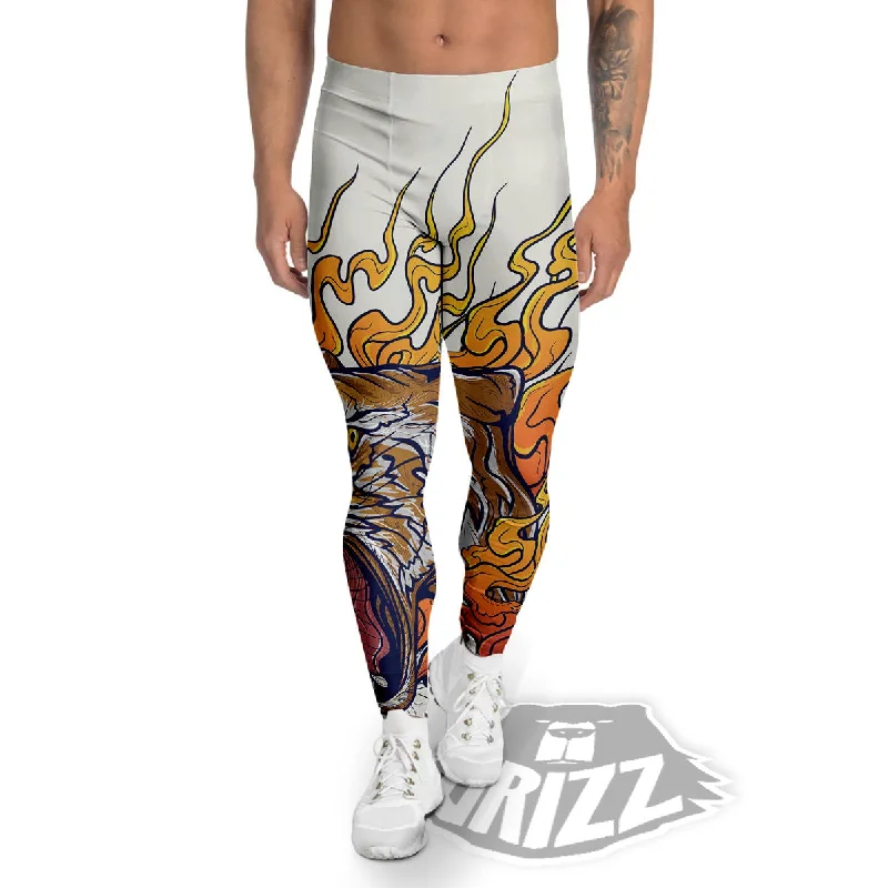 Discount Days Tattoo Japanese Tiger Print Men's Leggings