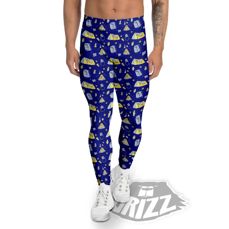 Tent Camping Print Pattern Men's Leggings