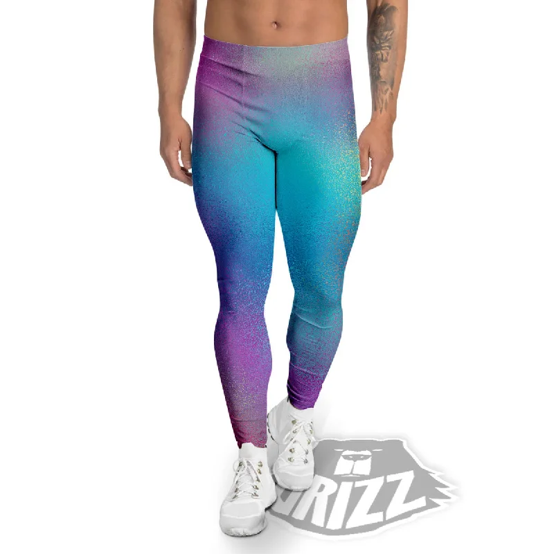 Exclusive Preview Texture Holographic Print Men's Leggings