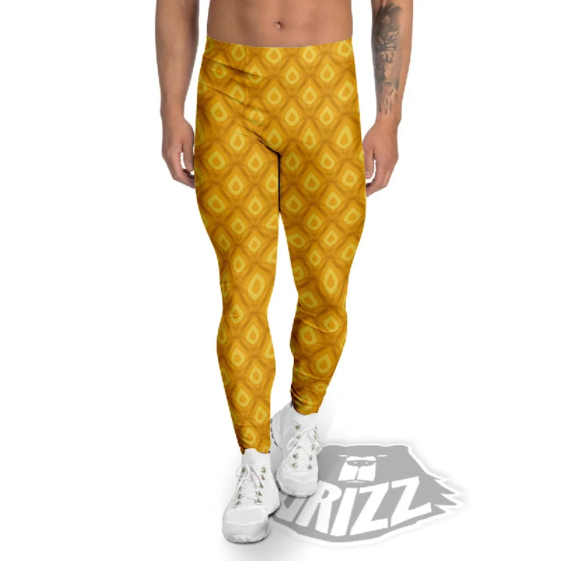 Anniversary Sale Texture Pineapple Print Pattern Men's Leggings