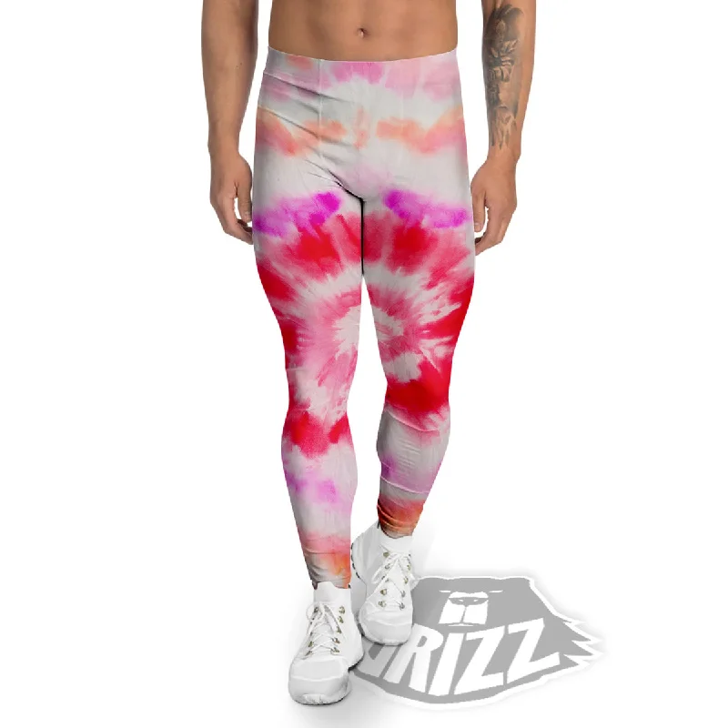 Tie Dye Circle Print Men's Leggings